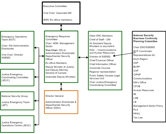 EM and BCP Governance Structure described below