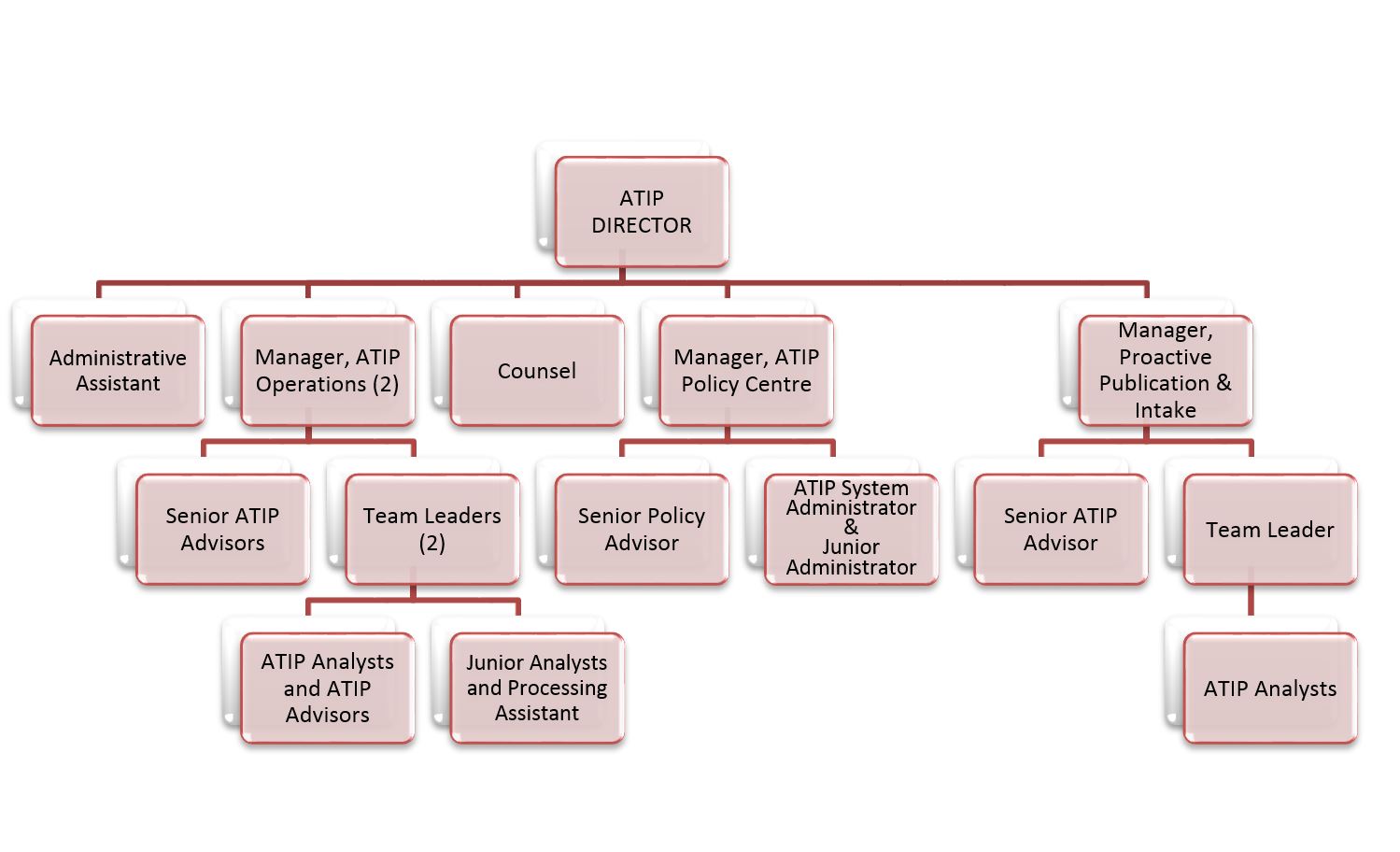 Organizational chart of the ATIP Office described below