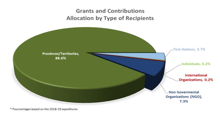 Grants and Contributions Allocation by Type of Receiptients