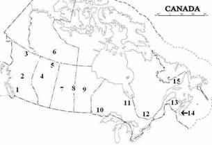 Figure&nbsp;1 &ndash; Carte des r&egrave;gions vis&egrave;es par l&rsquo;&egrave;tude