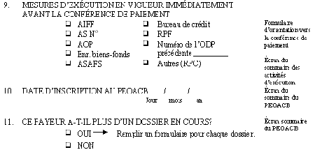 Formulaire d'évaluation des résultats des conférences de paiement