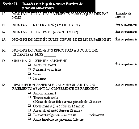 Formulaire d'évaluation des résultats des conférences de paiement