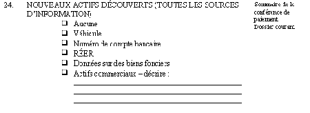 Formulaire d'évaluation des résultats des conférences de paiement