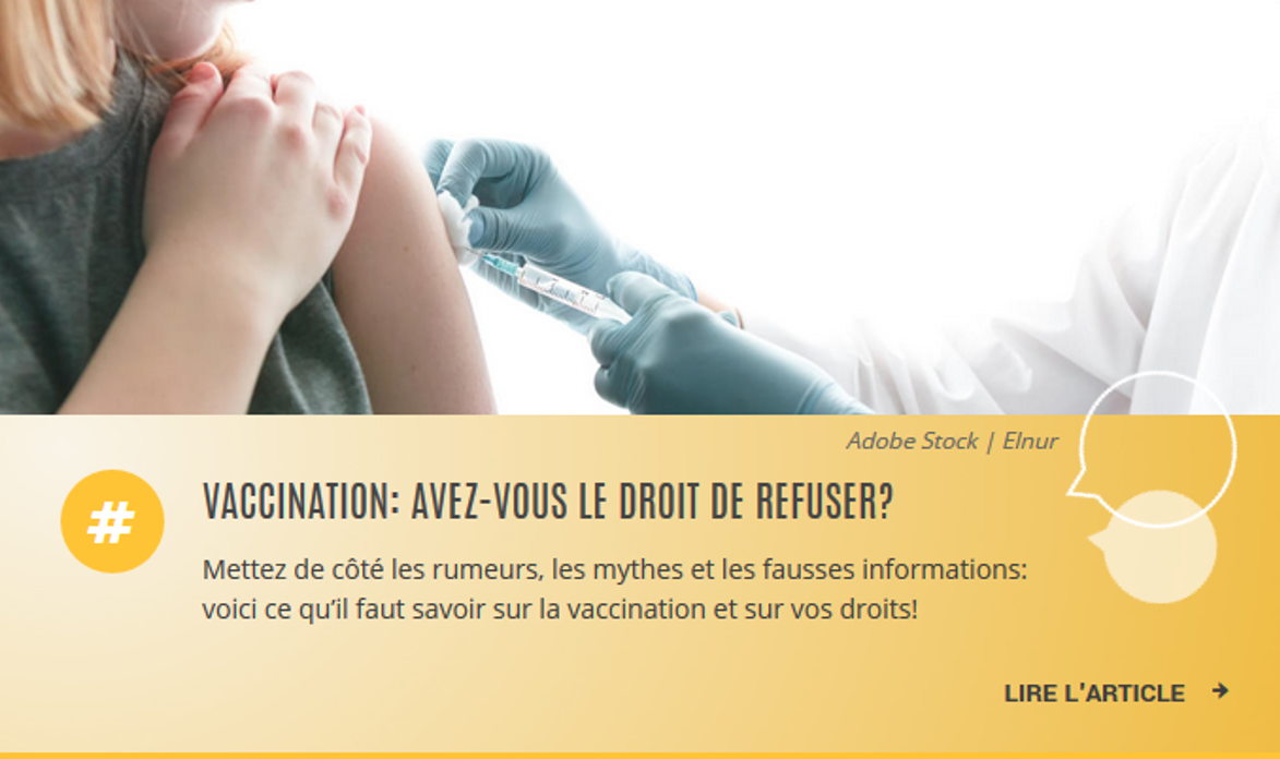 Figure 4 : Information sur la vaccination