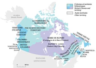 Carte de l'Amérique du Nord britannique en 1862